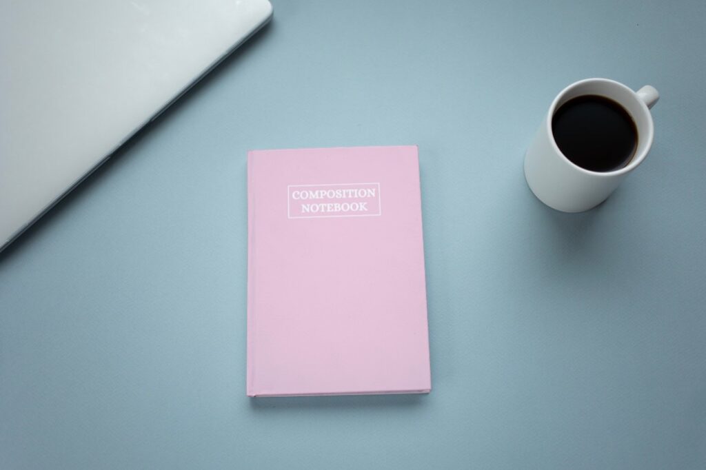 Pastel Pink Composition Notebook, College-ruled sheets.